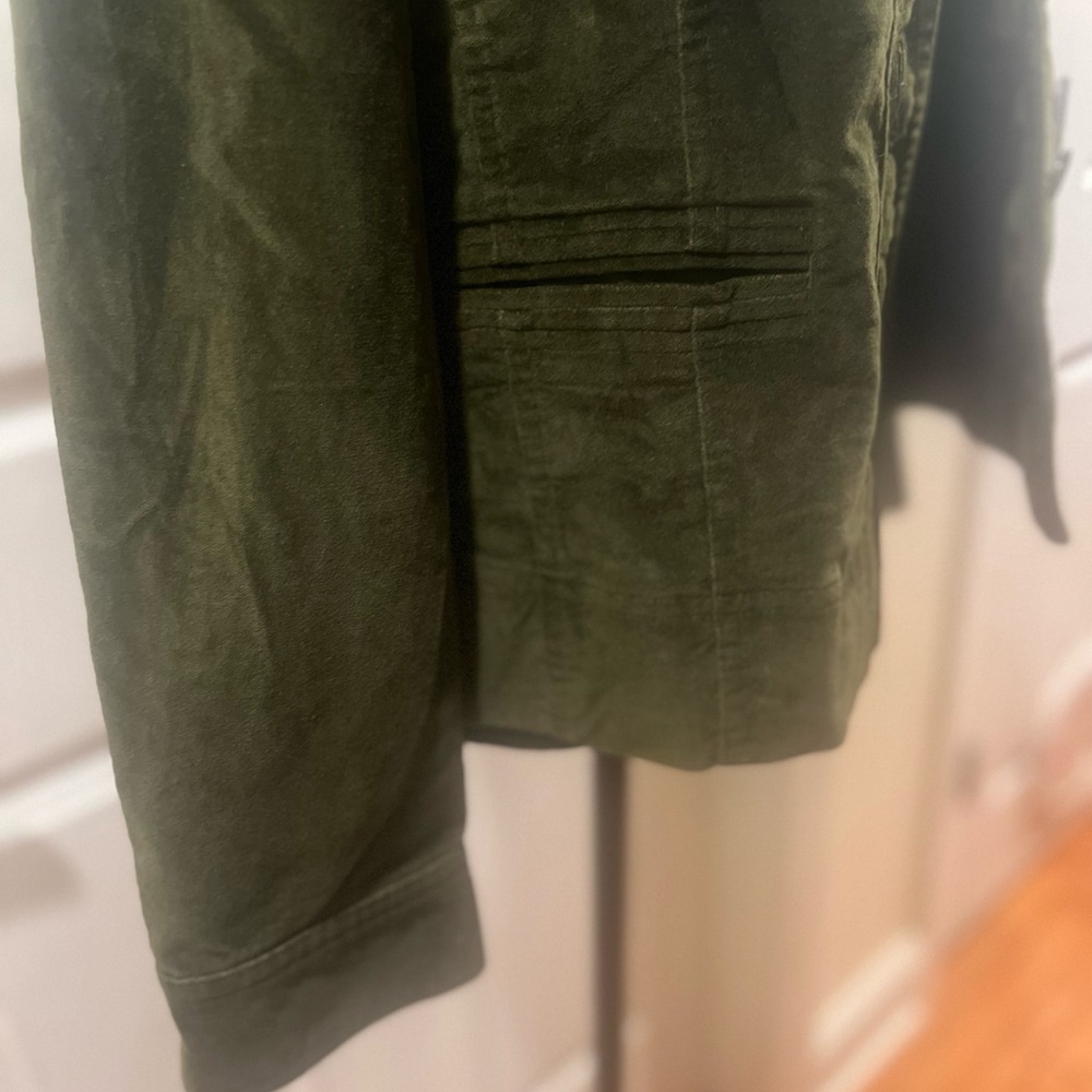 Talbots Olive Green Button-Down Blazer Jacket - W… - image 5